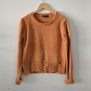 NWT Chenille Shredded Hem Sweater
